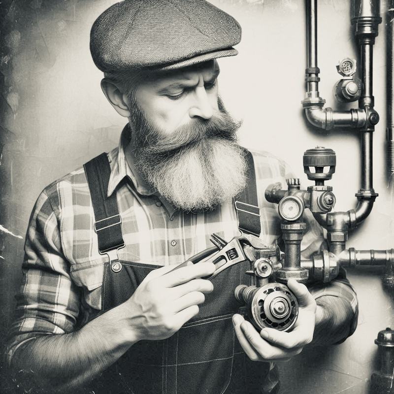 Artisan plombier au travail sur une installation de plomberie